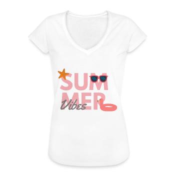Ambiance estivale - T-shirt vintage Femme - noir - Devant - Danielle (179cm)