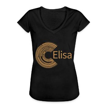For Elisa - Women's Vintage T-Shirt - black - Front - Danielle (179cm)