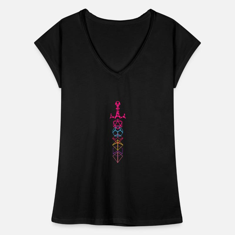 Synthwave Polyhedral D20 Dice Tabletop RPG Women's Vintage T-Shirt