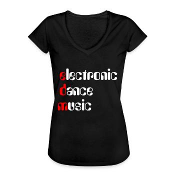 EDM Electronic Dance Music - Frauen Vintage T-Shirt - Schwarz - Vorne - Danielle (179cm)