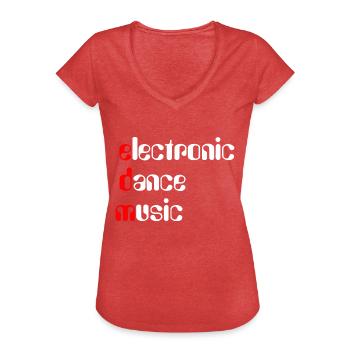 EDM Electronic Dance Music - Frauen Vintage T-Shirt - Rot meliert - Vorne - Danielle (179cm)