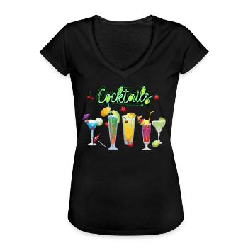 Bunte Cocktails - Frauen Vintage T-Shirt - Schwarz - Vorne