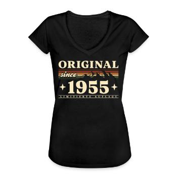 Original 1955 Jahrgang Retro Geburtstag - Frauen Vintage T-Shirt - Schwarz - Vorne