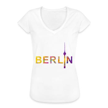 Berlin mit Fernsehturm - Frauen Vintage T-Shirt - Schwarz - Vorne - Danielle (179cm)