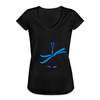 Ski - Frauen Vintage T-Shirt - Schwarz - Vorne