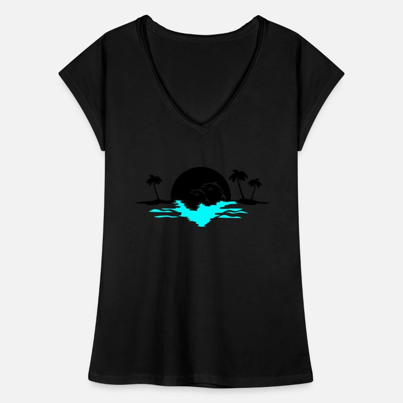 sunset delfine T-shirt vintage Femme