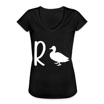 Rente Ente Wortwitz Wortspiel Bürohumor - Frauen Vintage T-Shirt - Schwarz - Vorne - Danielle (179cm)