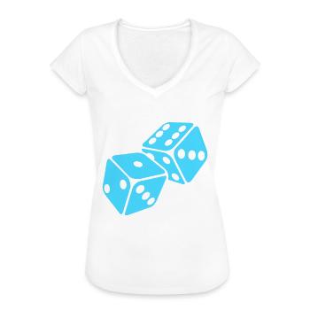 würfel - Frauen Vintage T-Shirt - Schwarz - Vorne - Danielle (179cm)