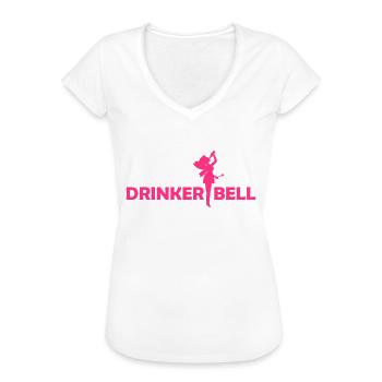 Drinkerbell - Frauen Vintage T-Shirt - Schwarz - Vorne - Danielle (179cm)