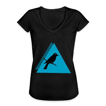 Bird Vogel - T-shirt vintage Femme - noir - Devant - Danielle (179cm)