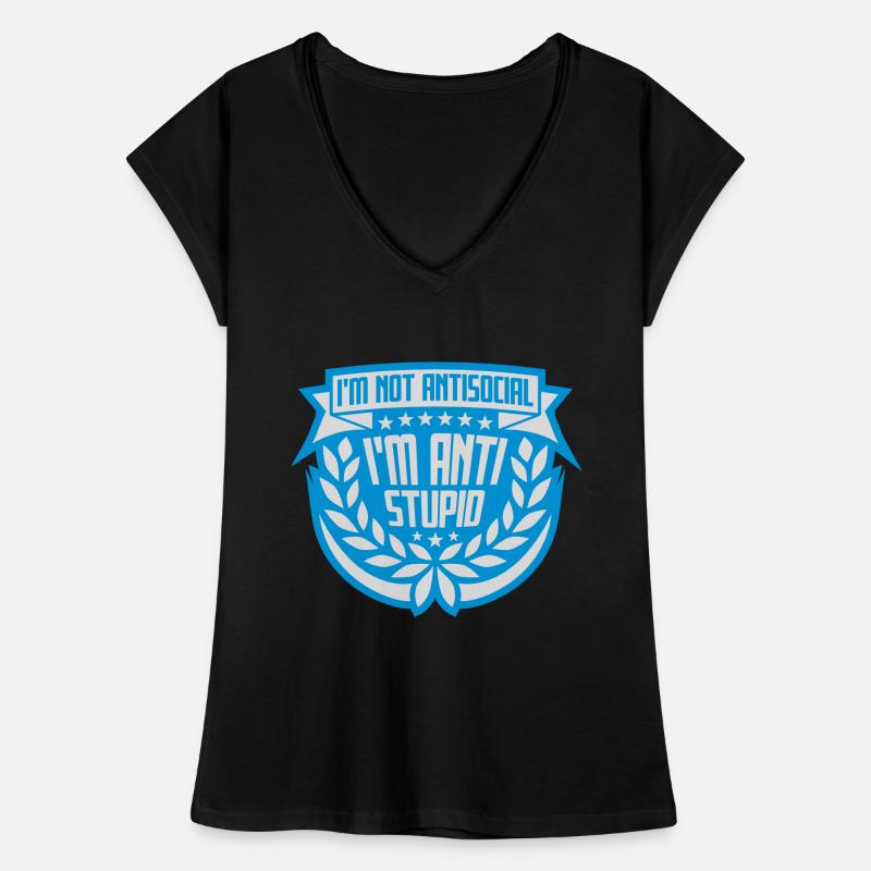 pas antisocial anti-stupide T-shirt vintage Femme