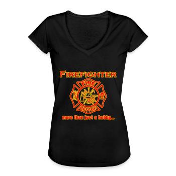 Firefighter - Frauen Vintage T-Shirt - Schwarz - Vorne - Danielle (179cm)