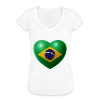 Heart (Brazil / Brasil) 01 - Women's Vintage T-Shirt - black - Front - Danielle (179cm)