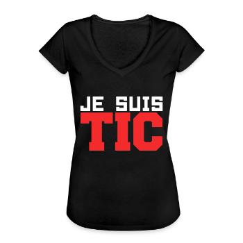 Je Suis TIC -TIC et TAC- TIC TAC Duo Drôle Cadeau - T-shirt vintage Femme - noir - Devant