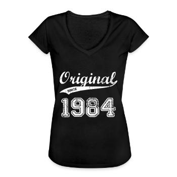 1984 - Frauen Vintage T-Shirt - Schwarz - Vorne - Danielle (179cm)