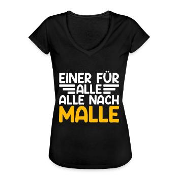 Malle Spruch Mallorca Party Geschenk - Frauen Vintage T-Shirt - Schwarz - Vorne - Danielle (179cm)