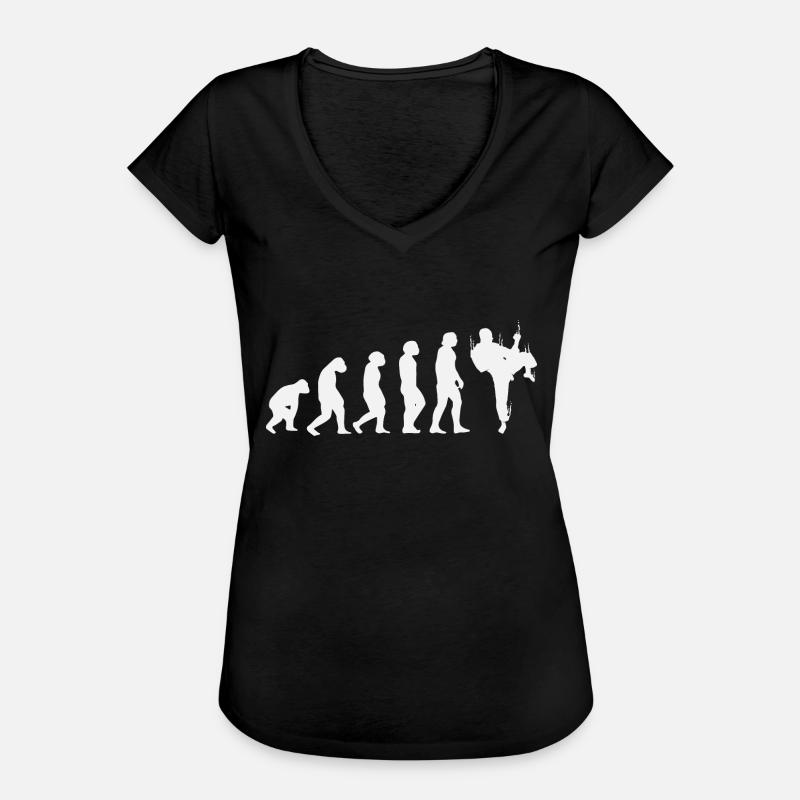 Évolution du karaté - T-shirt vintage Femme - noir