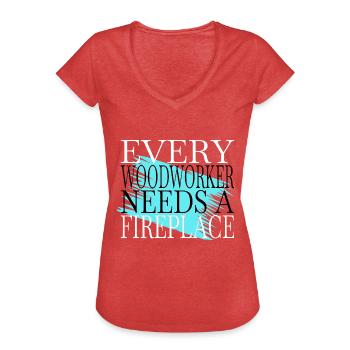 papa casque de sécurité charpentier blague travail - T-shirt vintage Femme - rouge chiné - Devant - Danielle (179cm)