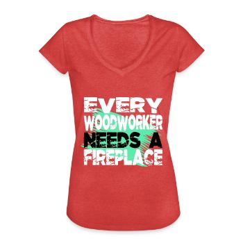 men a carpenters prayer tshirts tree feller - Frauen Vintage T-Shirt - Rot meliert - Vorne - Danielle (179cm)
