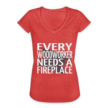 Cadeau d’anniversaire marteau-piqueur - T-shirt vintage Femme - rouge chiné - Devant - Danielle (179cm)