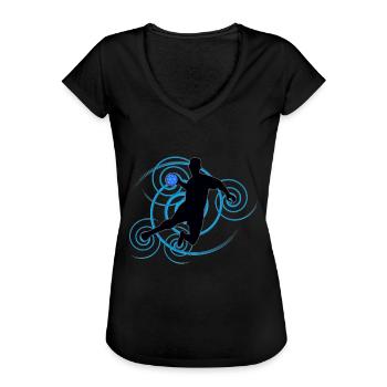 Handball design (vertebrae) 01 - Women's Vintage T-Shirt - black - Front - Danielle (179cm)