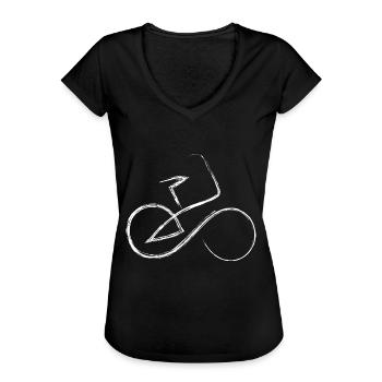 Ich liebe mein Fahrrad - Frauen Vintage T-Shirt - Schwarz - Vorne - Danielle (179cm)