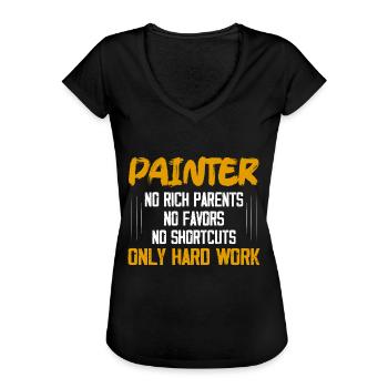 Painter - No Rich Parents Profession Job - Frauen Vintage T-Shirt - Schwarz - Vorne - Danielle (179cm)
