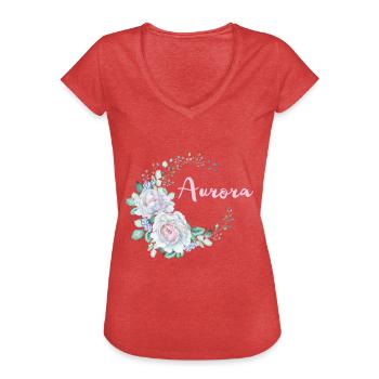 Per Aurora - Maglietta vintage donna - rosso melange - Fronte - Danielle (179cm)