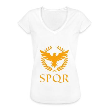 SPQR Rome Cadeau du Sénat - T-shirt vintage Femme - noir - Devant - Danielle (179cm)