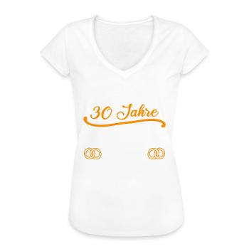 Perlenhochzeit 30.Hochzeitstag Seit 1992 Geschenk - Frauen Vintage T-Shirt - Schwarz - Vorne