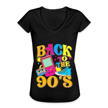 Back To The 90s 90er 90er Jahre 90er Party 90s - Frauen Vintage T-Shirt - Schwarz - Vorne