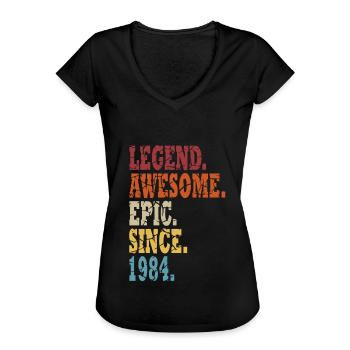 Legend 1984 Birthday legendary since 1984 - Women's Vintage T-Shirt - black - Front