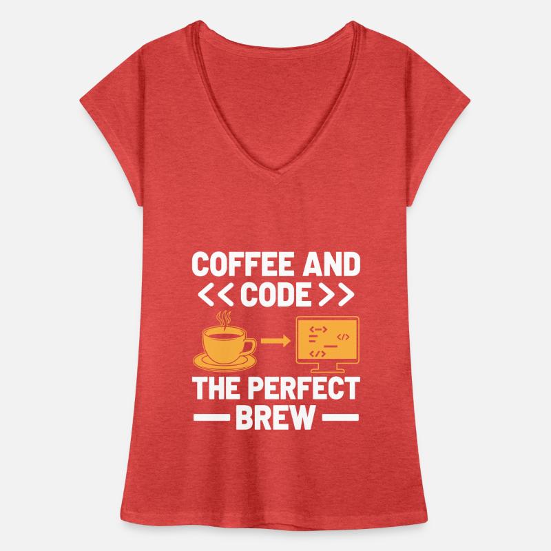 Café Codage Programmeur Codeur Développeur Nerd Coff T-shirt vintage Femme