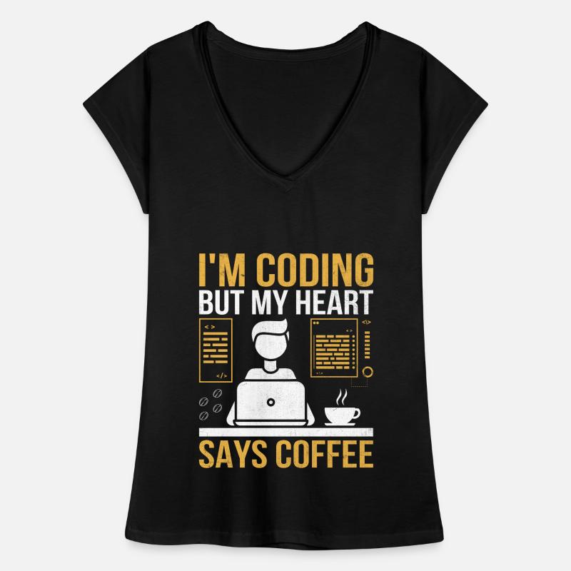 Kaffee-Codierung Programmierer Programmierer Entwickler Nerd Coff Frauen Vintage T-Shirt