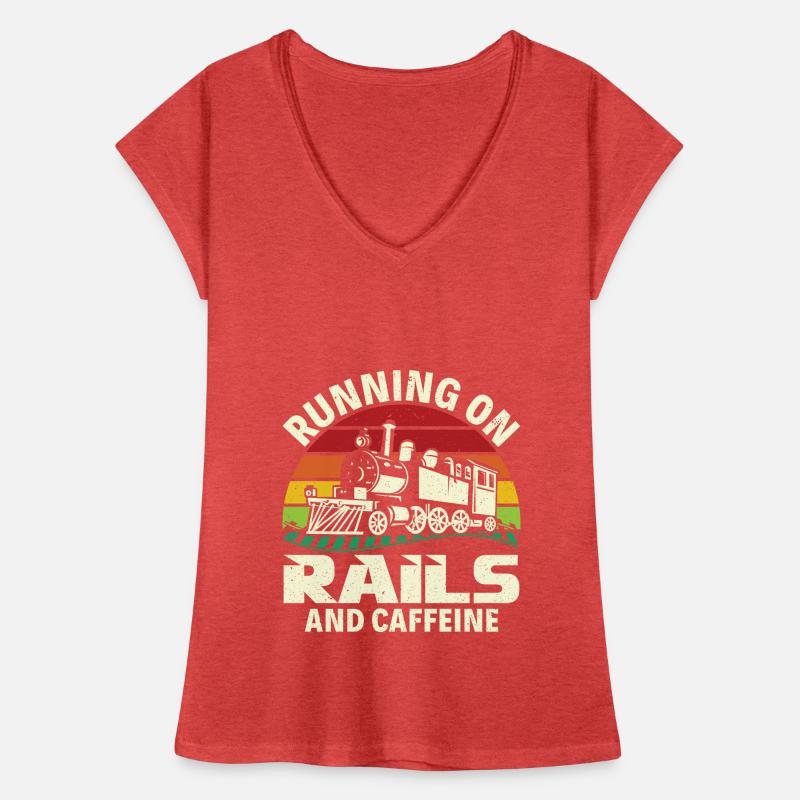 Running on Rails and Caffeine - Train Driver Women's Vintage T-Shirt