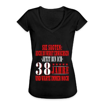 38. Geburtstag 38 Jahre Geschenk - Frauen Vintage T-Shirt - Schwarz - Vorne - Danielle (179cm)