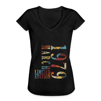 Maart 1979 Verjaardagscadeau Maart 1979 - Vrouwen Vintage T-shirt - zwart - Voor