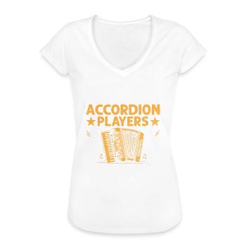 Akkordeonspieler quetschen Freude in jede Note ac - Frauen Vintage T-Shirt - Schwarz - Vorne - Danielle (179cm)
