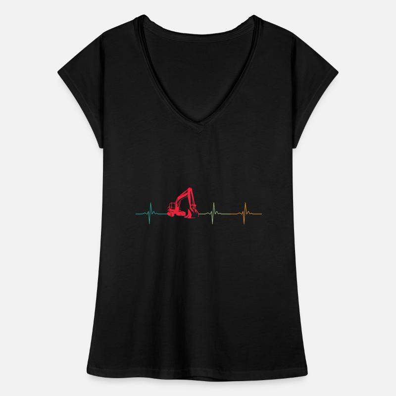 Bagger Herzschlag Baggerfahrer Herz Baustelle Frauen Vintage T-Shirt