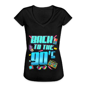 Back to the 90s retro 90er Jahre Outfit 90er - Frauen Vintage T-Shirt - Schwarz - Vorne