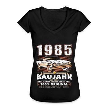 Oldtimer Baujahr 1985 Jahrgang Geburtstag Geschenk - Frauen Vintage T-Shirt - Schwarz - Vorne - Danielle (179cm)