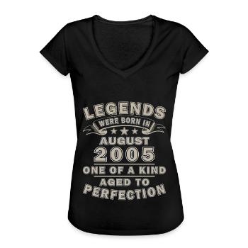20e anniversaire - Original - Août 2005 - T-shirt vintage Femme - noir - Devant - Danielle (179cm)