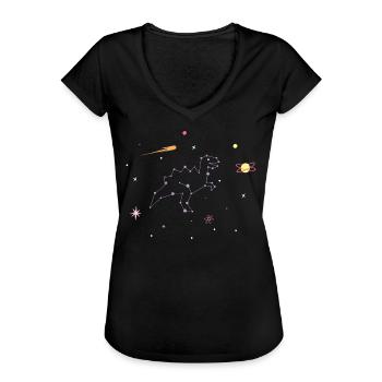 Constellation de dinosaures Tyrannosaurus Rex - T-shirt vintage Femme - noir - Devant