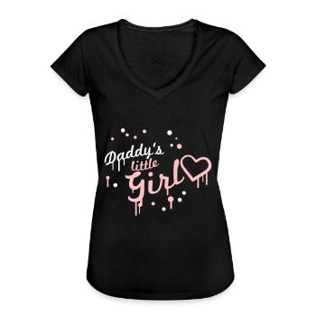 Daddys Little Girl Papas Girl Drops Graffiti - Women's Vintage T-Shirt - black - Front - Danielle (179cm)