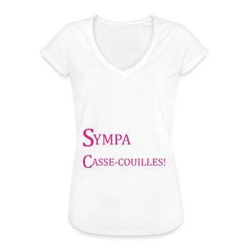 petite mignonne sympa mais casse-couilles! - T-shirt vintage Femme - noir - Devant - Danielle (179cm)