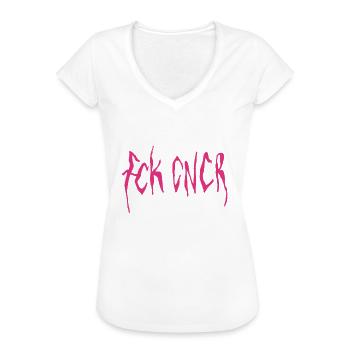 Fck Cncr - Frauen Vintage T-Shirt - Schwarz - Vorne - Danielle (179cm)