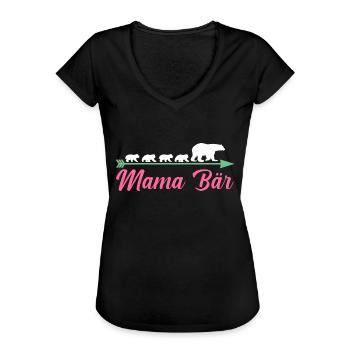 Mutter Mama Bär - Frauen Vintage T-Shirt - Schwarz - Vorne - Danielle (179cm)
