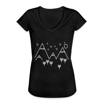 Natur - Berge - Wandern - Klettern - Frauen Vintage T-Shirt - Schwarz - Vorne - Danielle (179cm)