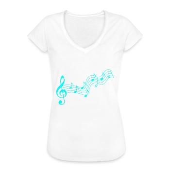 Musik Noten Notenschlüssel - Frauen Vintage T-Shirt - Schwarz - Vorne - Danielle (179cm)