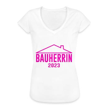 Bauherrin 2023 Spruch Geschenk - Frauen Vintage T-Shirt - Schwarz - Vorne